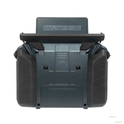 Dark gray TANDEM X20RS transmitter rear view with grips and rear housing details