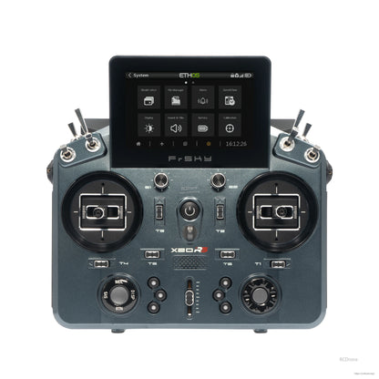 TANDEM X20RS transmitter front view in dark gray with touchscreen and full control layout