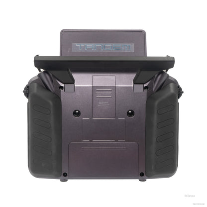 Purple TANDEM X20RS transmitter rear view showing textured grips and rear housing