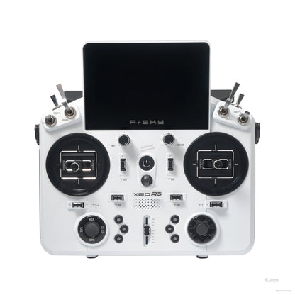 White TANDEM X20RS transmitter front view with screen off showing gimbals and control layout