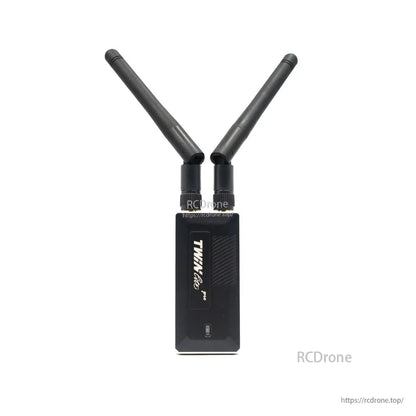 TWIN Lite Pro module front view with dual antennas, vertical housing and status LED window