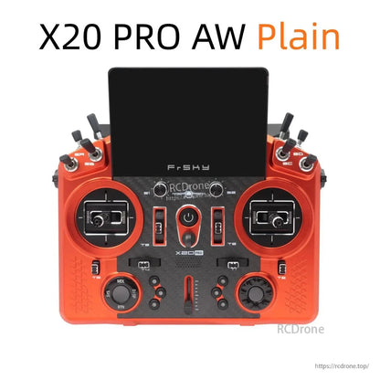 X20 PRO AW Plain orange transmitter front view with folded touchscreen and control layout