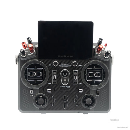 Gray X20 PRO AeroWing Edition transmitter front view showing gimbals, switches, and touchscreen
