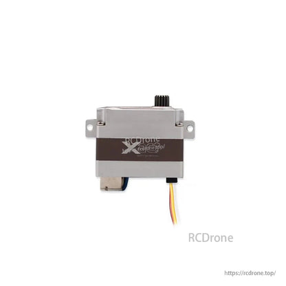 FrSky Xact 5600 Series servo side view showing mounting ears, output spline, and 3-wire lead