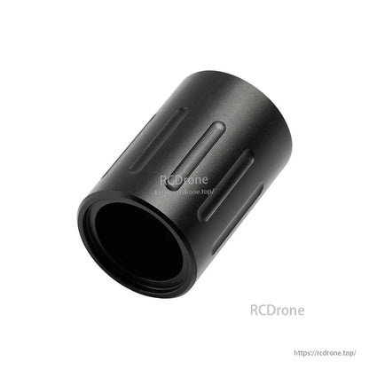 Full CNC Cylinder Lens, Black CNC cylinder lens housing with grooved metal body and threaded interior opening