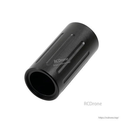 Black full CNC cylinder lens housing with grooved barrel design and open front, shown on a white background