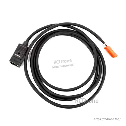 Close view of cable ends showing Futaba-style plug and orange S.Bus connector on black servo hub lead