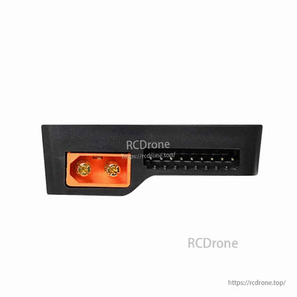 Futaba BR-4000 side panel with orange power connector and multi-pin balance port