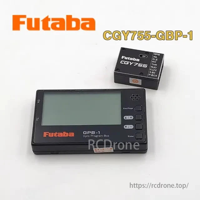 Futaba CGY755 Gyro, Futaba CGY755-GBP-1 Gyro with GPB-1 programming box for precise model aircraft control.