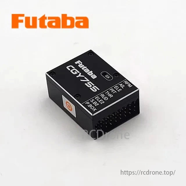 Futaba CGY755 Gyro, CGY755 gyro module features high-precision sensors, wireless setup, and telemetry support for RC helicopters, suitable for aerobatic and precision flying.