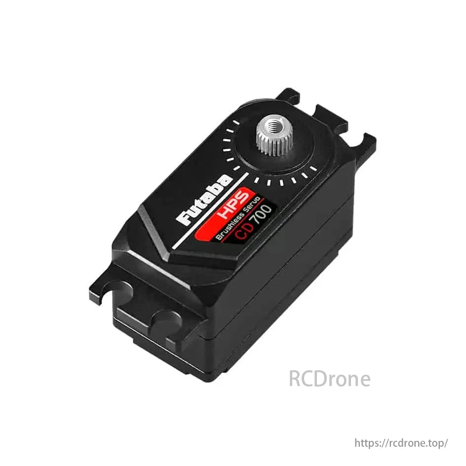 Futaba HPS-CD700 servo for 1/10 RC cars: fast (0.045s), strong (17kg torque), S.Bus2, no BEC. Ideal for high-performance use.