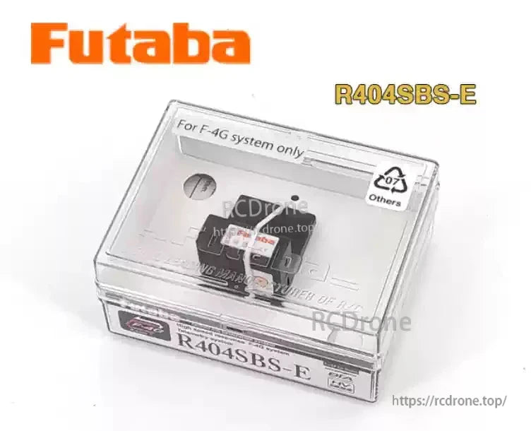 Futaba T10PXR 10-Channel Surface Transmitter, Futaba R404SBS-E receiver in clear case, labeled for F-4G system only