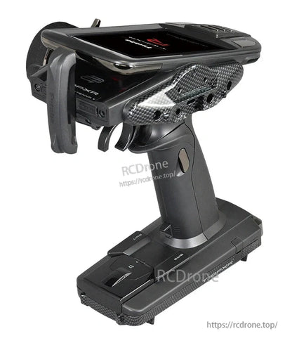 Futaba T10PXR 10-Channel Surface Transmitter, Futaba T10PXR surface RC transmitter with pistol grip, steering wheel, trigger, and large top touchscreen