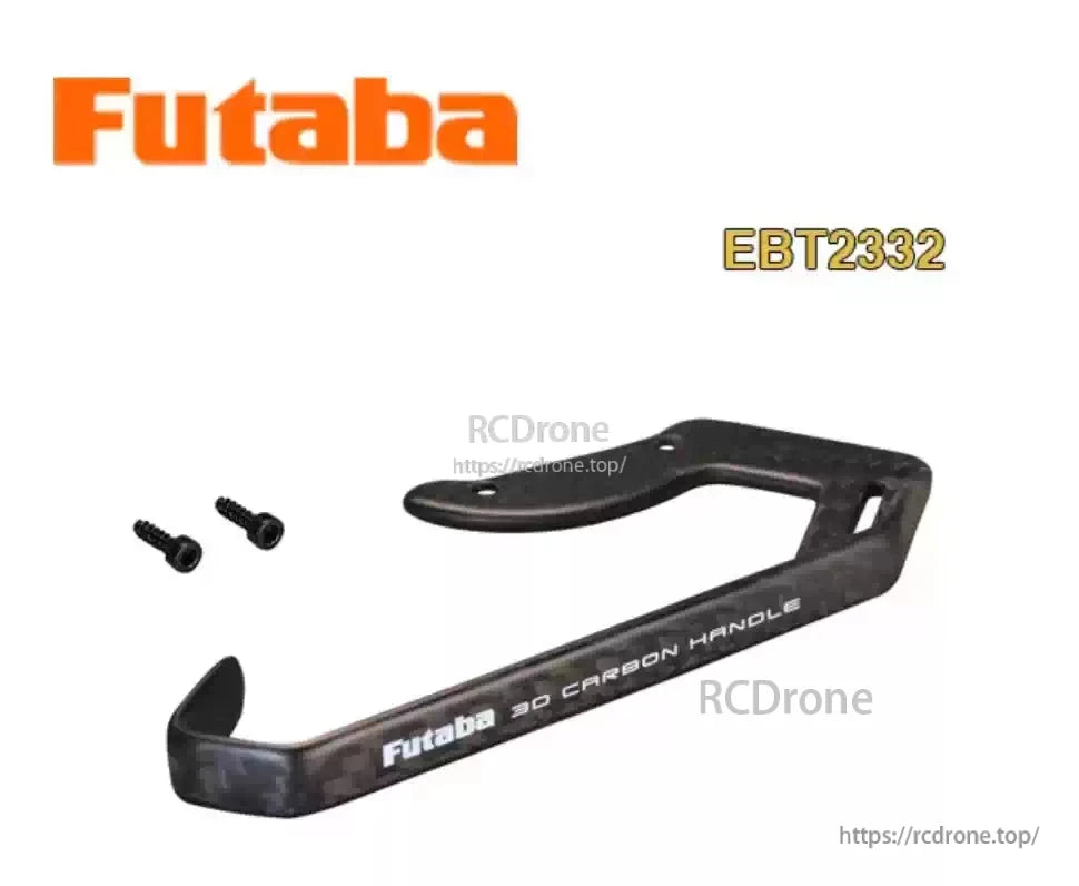 Futaba T10PXR 10-Channel Surface Transmitter, Futaba 3D carbon transmitter handle with mounting screws, part EBT2332