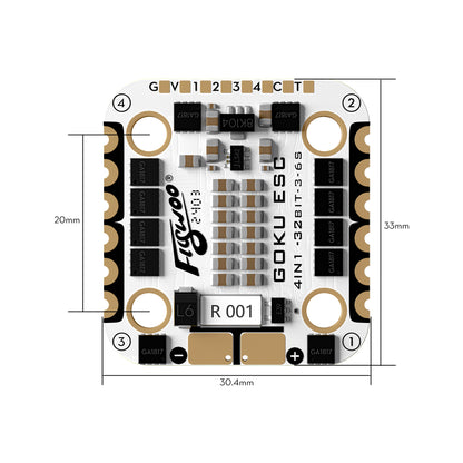 Flywoo GOKU G45M 32BIT 128K 3-6S 45A ESC (20x20)