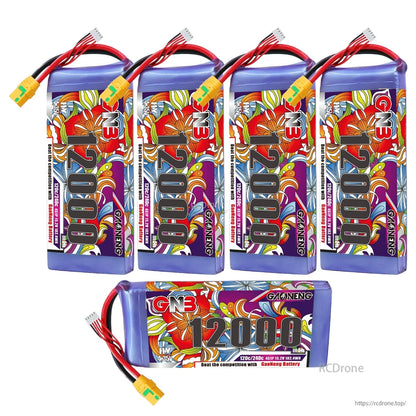 Five-battery group display: four upright plus one horizontal GNB 12000mAh pack