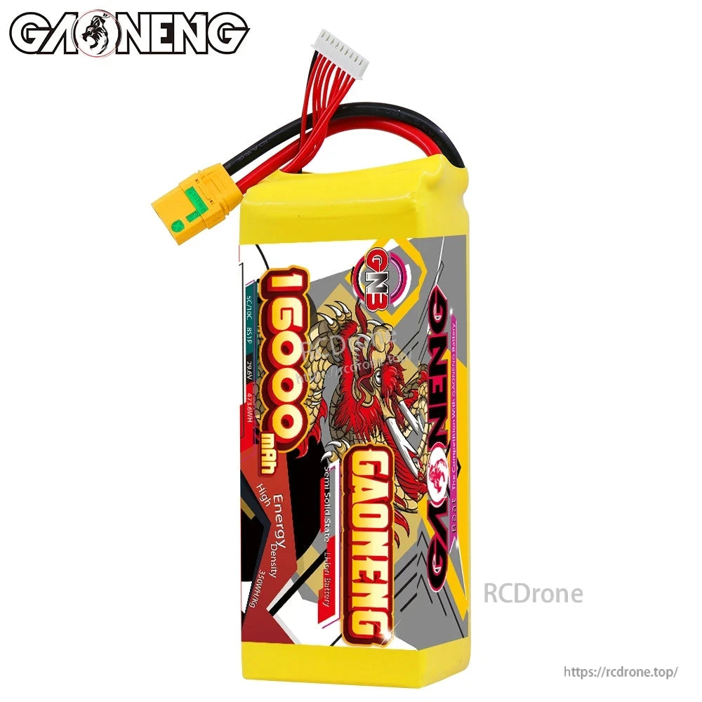 GAONENG GNB 16000mAh battery upright front view showing dragon graphic and main wrap label