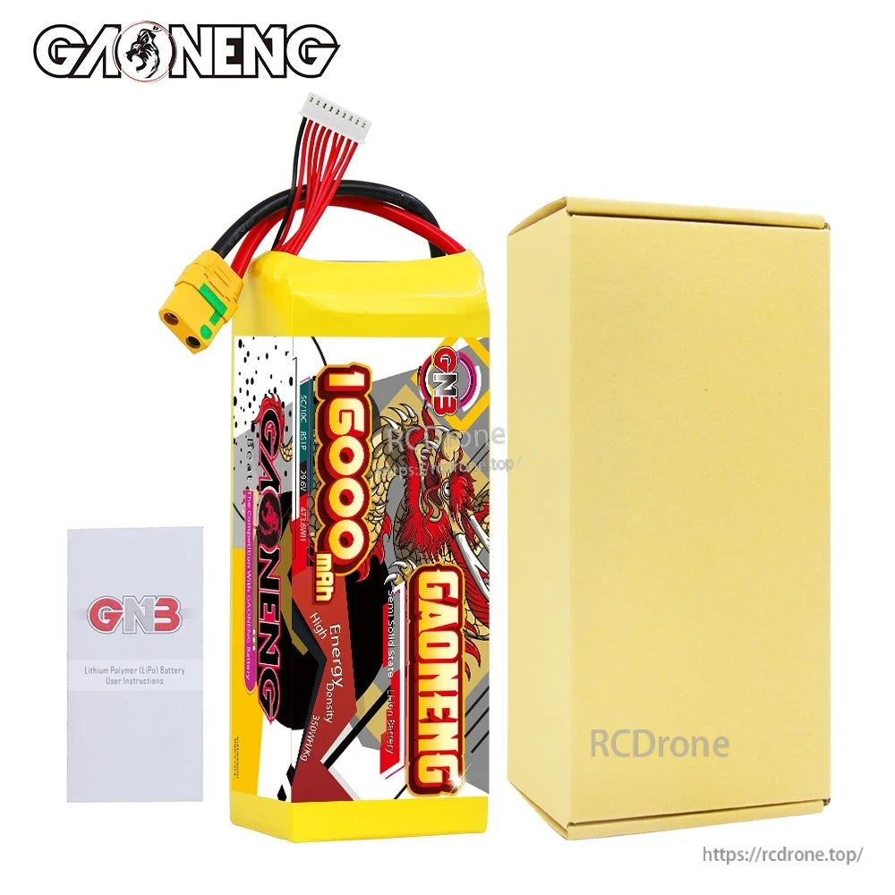 Package contents: GAONENG 16000mAh battery pack with user leaflet and plain cardboard box