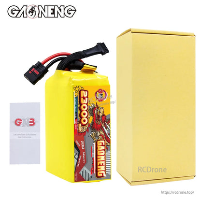 Package contents: GAONENG 23000mAh battery pack with plain box and GNB instruction booklet