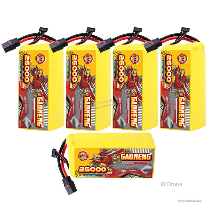 Five-pack display: four batteries upright plus one battery laid horizontally, all with QS8 connectors attached
