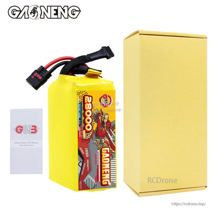 Package contents: GNB 28000mAh battery pack with user leaflet and plain cardboard box