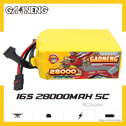 GAONENG GNB 16S 28000mAh 5C battery pack graphic banner with side view and model text