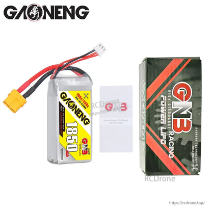 Package contents: 1850mAh GNB LiPo battery with manual card and GN3 retail box