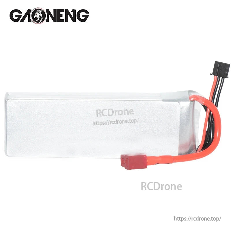 GNB 2600mAh 2S LiPo battery rear view showing plain silver pack and attached wiring