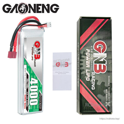GAONENG GNB 4000mAh 2S LiPo battery with retail box and user instruction booklet
