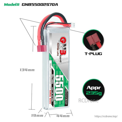 GAONENG GNB 2S 7.4V 5500mAh 70C LiPo Battery