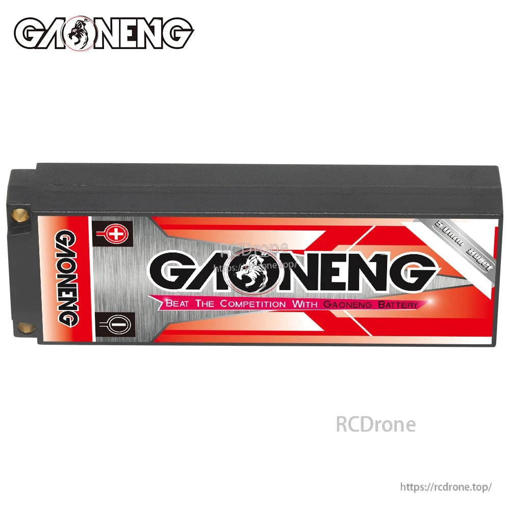 Opposite side branding on GAONENG hard case LiPo battery, large GAONENG logo panel