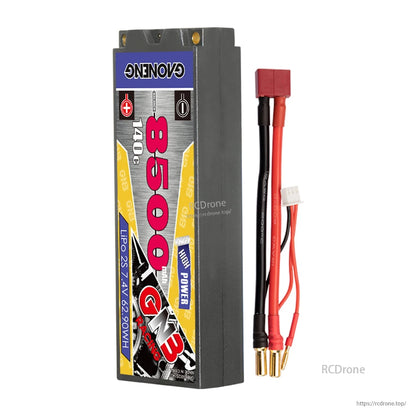 Hard case 8500mAh battery with red plug adapter lead and 5mm bullet connectors