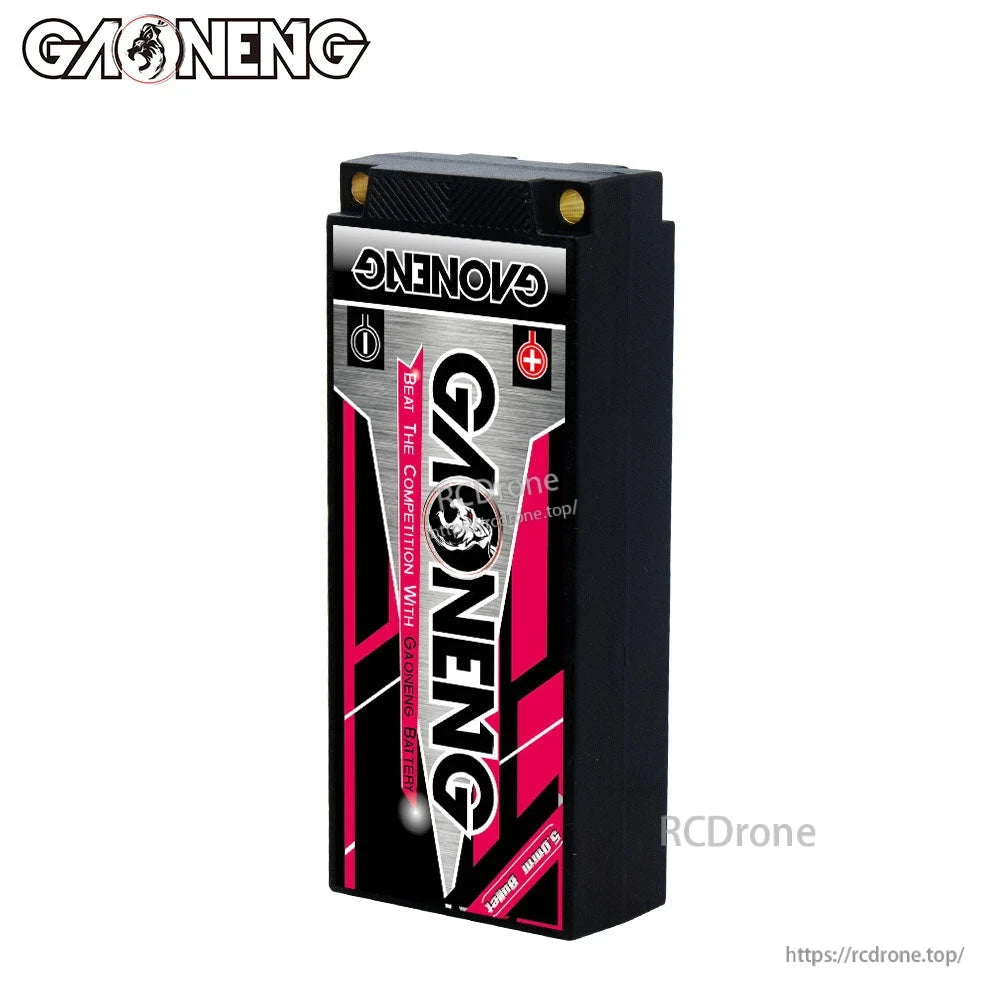 Rear label side of GAONENG hardcase battery with pink and silver graphics