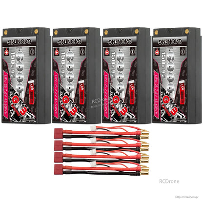 GAONENG GNB 2S LiHV 7.6V 6000mAh 150C LCG Shorty Hard Case LiPo Battery, 5mm Bullet (ROAR)