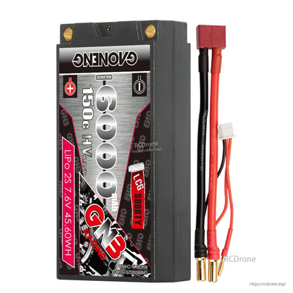 Single battery with adapter lead featuring red T-style plug end and 5mm bullet connectors