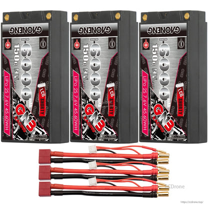 Three-pack bundle with three adapter leads featuring red T-style plug ends and 5mm bullet connectors