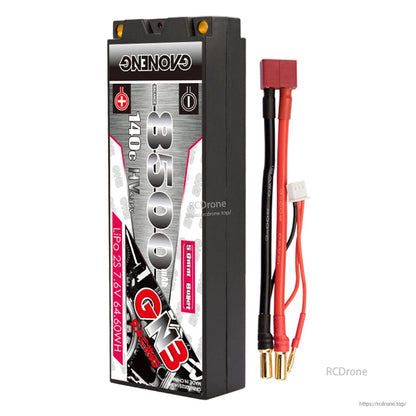 Single GNB 8500mAh hard case battery with red T-style plug lead, balance plug, and 5mm bullet ends