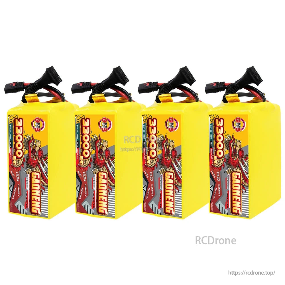 Four-pack bundle image showing four GAONENG 33000mAh battery packs lined up on white background