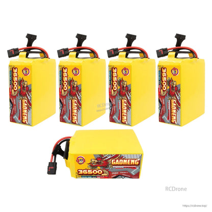 Set display with four upright packs plus one horizontal pack, showing different orientations