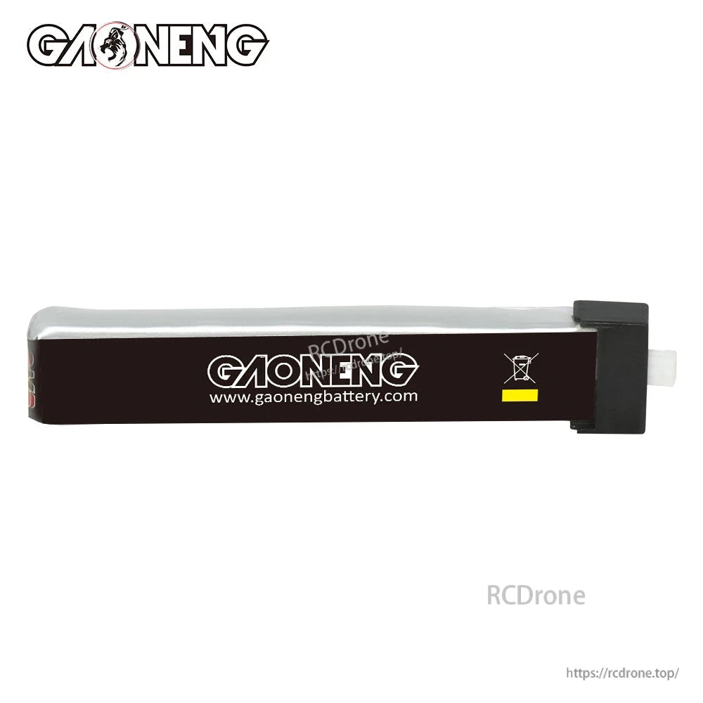 Rear side of battery showing GAONENG logo, website, and disposal/WEEE symbol