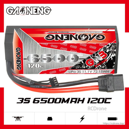 GAONENG GNB 3S 6500mAh 120C battery label graphic showing 11.1V and 72.15Wh text
