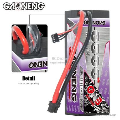 Close-up detail of the battery lead exit and connector on the GNB hard case pack