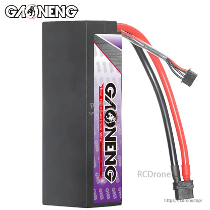 Side profile of the GNB hard case LiPo battery with wires exiting the top edge