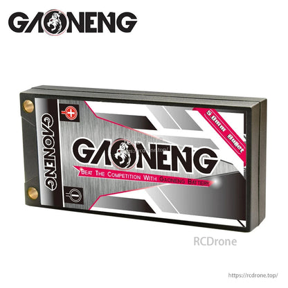 Rear side view showing GAONENG branding panel on hard case shorty LiPo battery