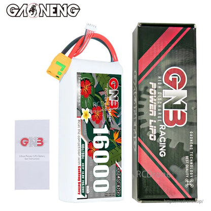 GAONENG GNB 4S 14.8V 16000mAh 40C RC LiPo Battery with retail box and included leaflet