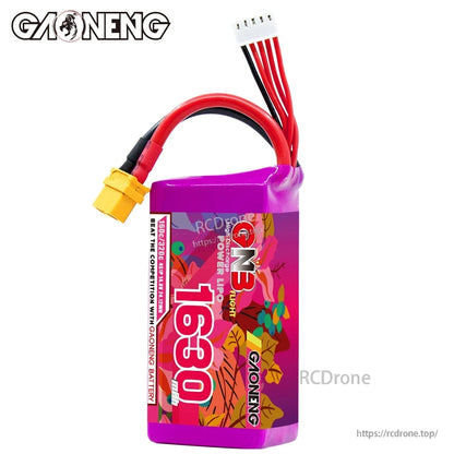 GAONENG GNB 4S 14.8V 1630mAh 160C Graphene LiPo Battery XT60 for 5-6 Inch FPV Drones