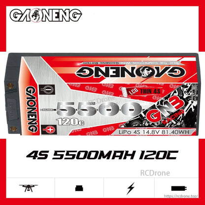 GAONENG GNB 4S 5500mAh 120C LiPo battery product graphic with 4S 5500mAh 120C text
