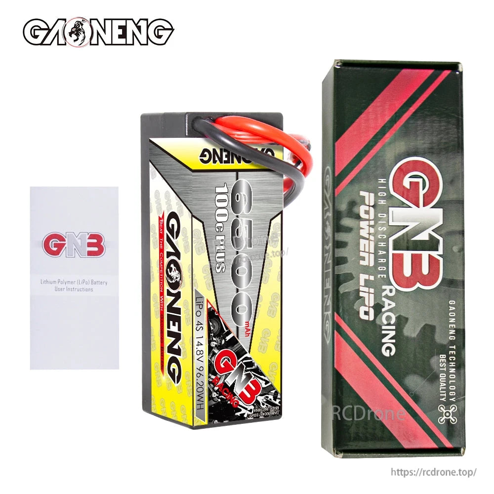 Package contents: GNB Racing hard case battery with retail box and user instructions card