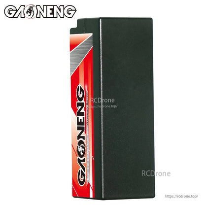 GAONENG hard case LiPo battery plain side view showing black case and side label strip