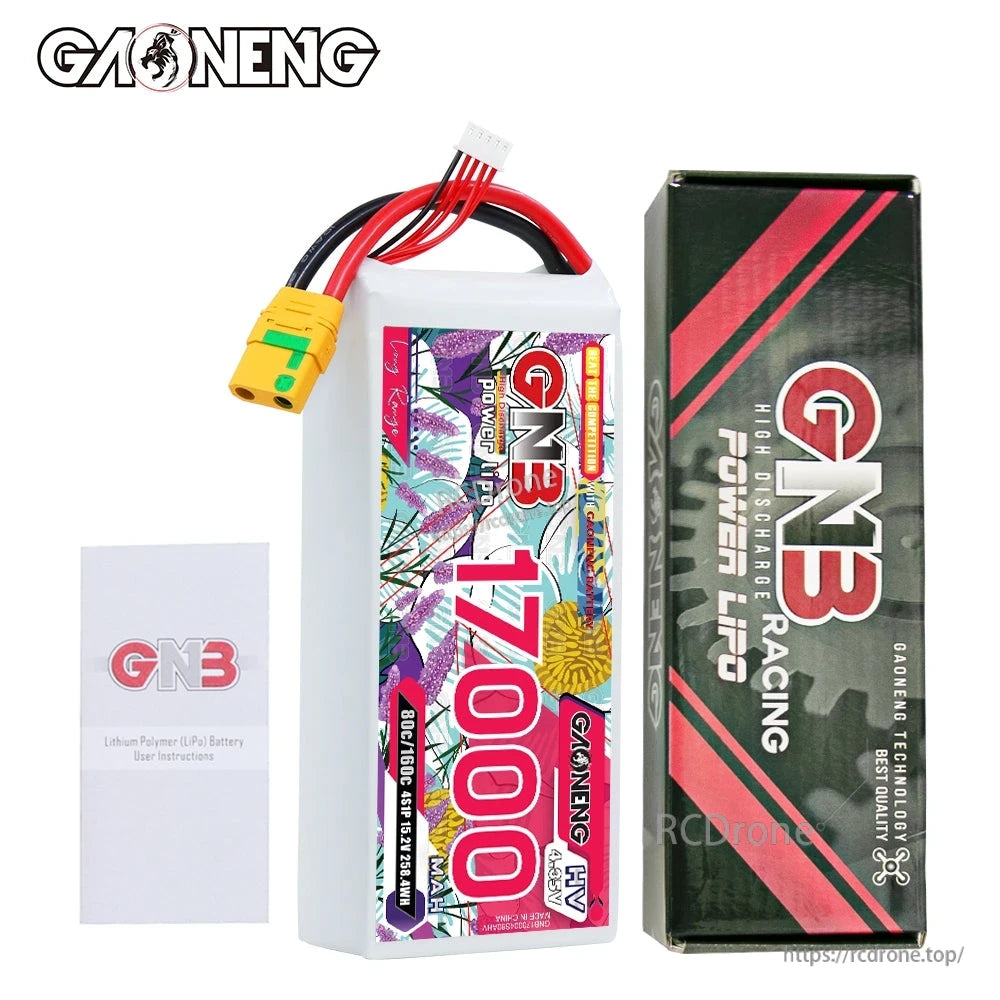 Package contents: GAONENG GNB 17000mAh battery with retail box and user instruction booklet